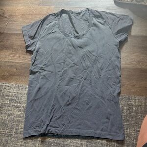 lululemon athletica Black and White Striped Short Sleeve Tee